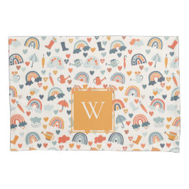 Niedliches Orange Blue Spring Rainbow Clouds Muste Kissenbezug