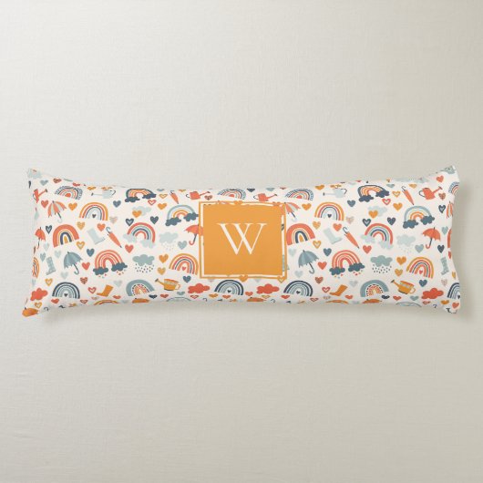 Niedliches Orange Blue Spring Rainbow Clouds Muste Seitenschläferkissen (Vorderseite)