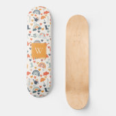 Niedliches Orange Blue Spring Rainbow Clouds Muste Skateboard (Vorderseite)