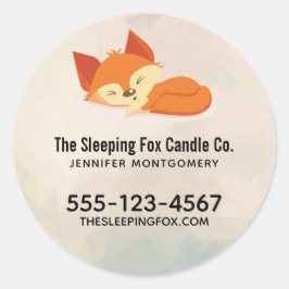 Niedliches Orange Cartoons Fox Schlafgeschäft Runder Aufkleber