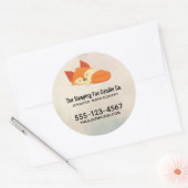 Niedliches Orange Cartoons Fox Schlafgeschäft Runder Aufkleber (Umschlag)