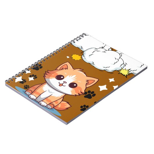 Niedliches Orange Cat Explosion Notebook - Fun Com Notizblock (Linke Seite)