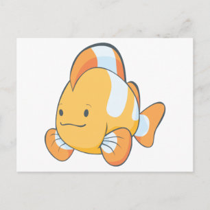 Niedliches Orange Clownfish Cartoon Shirt Postkarte