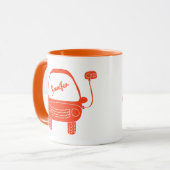Niedliches Orange Electric Car Personalisiert Tasse (Vorderseite Links)