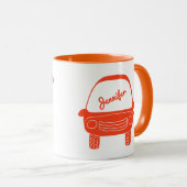 Niedliches Orange Electric Car Personalisiert Tasse (VorderseiteRechts)