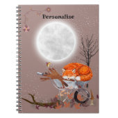 Niedliches Orange Fox Full Moon Journal-Notebook Notizblock (Vorderseite)