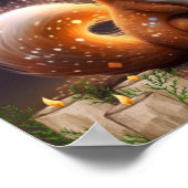 Niedliches Orange Fox Mama & Baby Art Kinderzimmer Poster (Ecke)