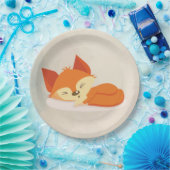Niedliches Orange Fox Schlafen Pappteller (Party)