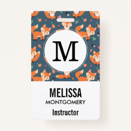 Niedliches Orange Fox Tiermuster Ausweis