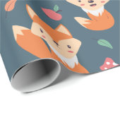 Niedliches Orange Fox Tiermuster Geschenkpapier (Rolleneckpunkt)