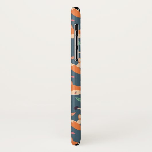 Niedliches Orange Fox Tiermuster Monogramm Case-Mate iPhone Hülle (Hinten/Links)