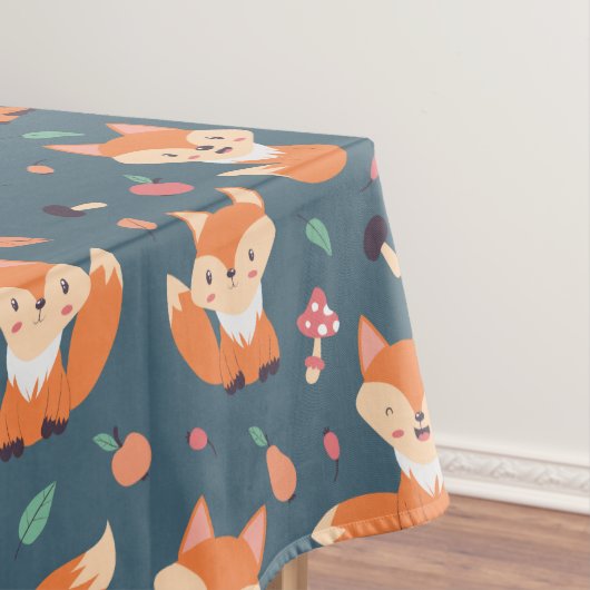 Niedliches Orange Fox Tiermuster Tischdecke (Beispiel)