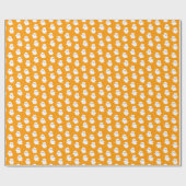 Niedliches Orange-Ghost-Muster - Halloween-Design Geschenkpapier (Flach)