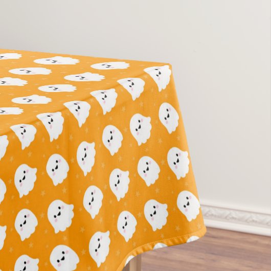 Niedliches Orange-Ghost-Muster - Halloween-Design Tischdecke (Beispiel)