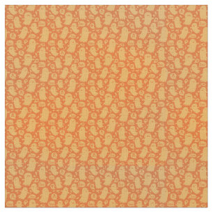 Niedliches Orange Ghost-Muster Stoff