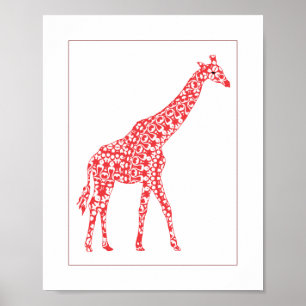 Niedliches Orange Giraffe Baby Kinderzimmer Jugend Poster