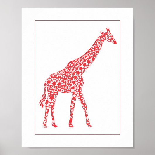 Niedliches Orange Giraffe Baby Kinderzimmer Jugend Poster (Vorne)