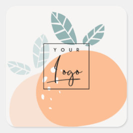 Niedliches Orange Green Abstrakt Bold Fruchtzitrus Quadratischer Aufkleber