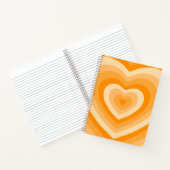 Niedliches Orange Heart Shaped Spiral Notebook Notizblock (Innenseite)
