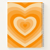 Niedliches Orange Heart Shaped Spiral Notebook Notizblock (Rückseite)