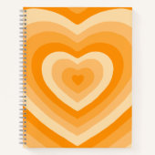 Niedliches Orange Heart Shaped Spiral Notebook Notizblock (Vorderseite)
