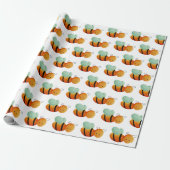 Niedliches Orange Honey Bee Pattern Illustriert Geschenkpapier (Ungerollt)
