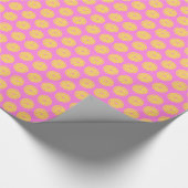 Niedliches Orange Hot Pink Modernes Fruchtmuster Geschenkpapier (Ecke)