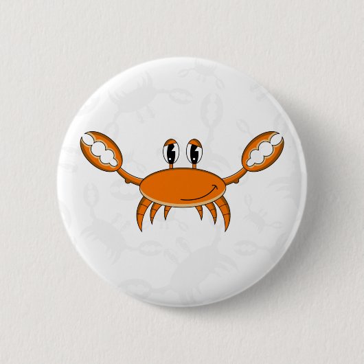 Niedliches orange Krabben-Knopf-Abzeichen Button (Vorderseite)