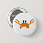 Niedliches orange Krabben-Knopf-Abzeichen Button (Vorne & Hinten)