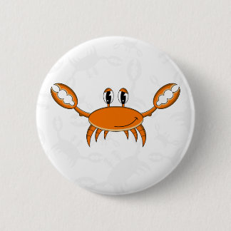 Niedliches orange Krabben-Knopf-Abzeichen Button
