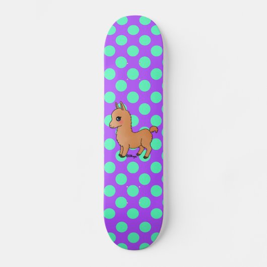 Niedliches orange Lama Skateboard (Vorderseite)
