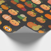 Niedliches Orange Pumpkin Patternpapier Geschenkpapier (Ecke)