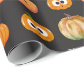 Niedliches Orange Pumpkin Patternpapier Geschenkpapier (Rolleneckpunkt)