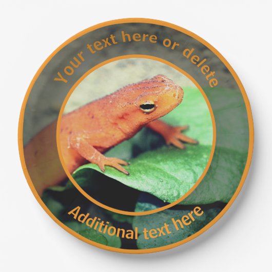 Niedliches Orange Salamander Natur Personalisierte Pappteller (Vorderseite)