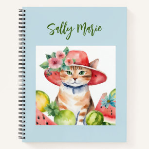 Niedliches Orange Tabby Cat Notebook für Frauen Notizblock