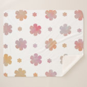 Niedliches Orange- und Rosa-Blume-Muster Sherpadecke (Vorderseite (Horizontal))