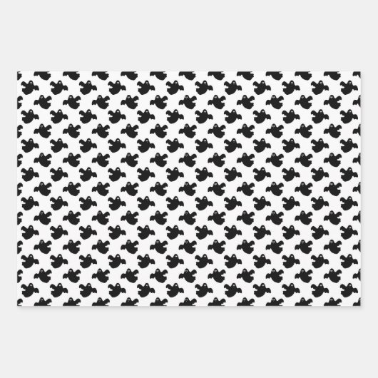 Niedliches Orange und Schwarzes Geist Geschenkpapier Set (Vorderseite 3)