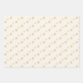 Niedliches Orange und Sterne im Winterweiß Geschenkpapier Set (Vorderseite 2)