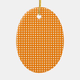 Niedliches Orange- und Weißgeometrie-Muster Keramikornament