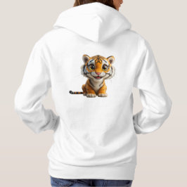 Niedliches Orange und Weißtiger Hoodie