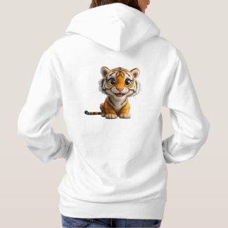 Niedliches Orange und Weißtiger Hoodie