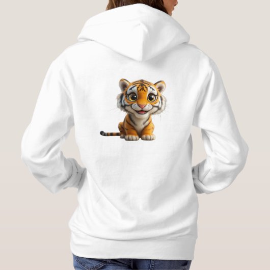 Niedliches Orange und Weißtiger Hoodie (Rückseite)