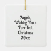 Niedliches Orange- und White Kitten-Spiel im Garn Keramikornament (Rückseite)