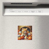 Niedliches Orange- und White Kitten-Spiel im Garn Magnet (In Situ (Geschirrspüler))