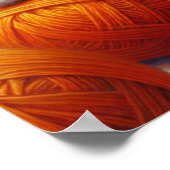 Niedliches Orange- und White Kitten-Spiel im Garn Poster (Ecke)