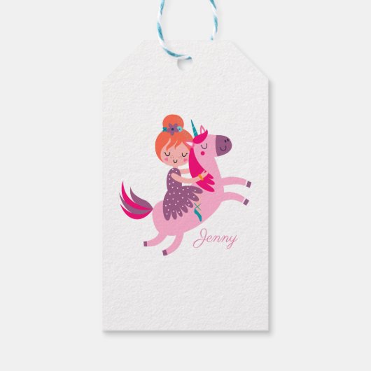 Niedliches Orangefarbenes Girl Reiten auf einem Ei Geschenkanhänger (Rückseite)