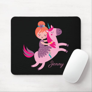 Niedliches Orangefarbenes Girl Reiten auf einem Ei Mousepad