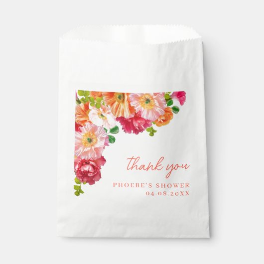 Niedliches orangefarbenes und hellrosa Brautparty Geschenktütchen (Vorderseite)