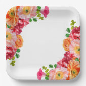 Niedliches orangefarbenes und hellrosa Brautparty Pappteller (Vorderseite)