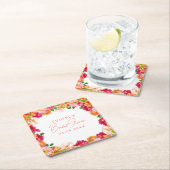 Niedliches orangefarbenes und hellrosa Brautparty Rechteckiger Pappuntersetzer (Vor Ort)
